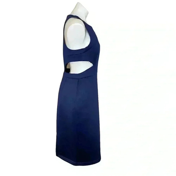 Hunter Bell dark Blue Porter Dress Scuba Cut out Sides Midi Sleeveless s… - Picture 2 of 5